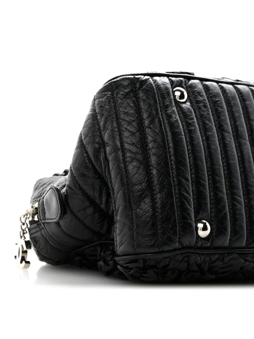 Chanel Lambskin Astrakhan Bowler Black #307057C13B